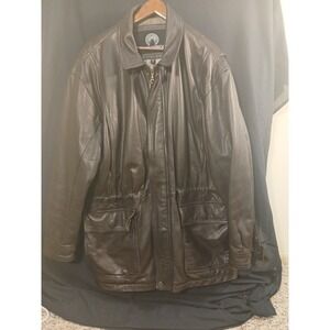Weatherproof Mens Brown Leather Jacket, XL
